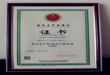 安全生产标准化证书