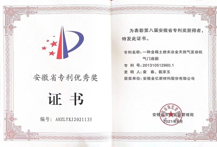 专利奖证书